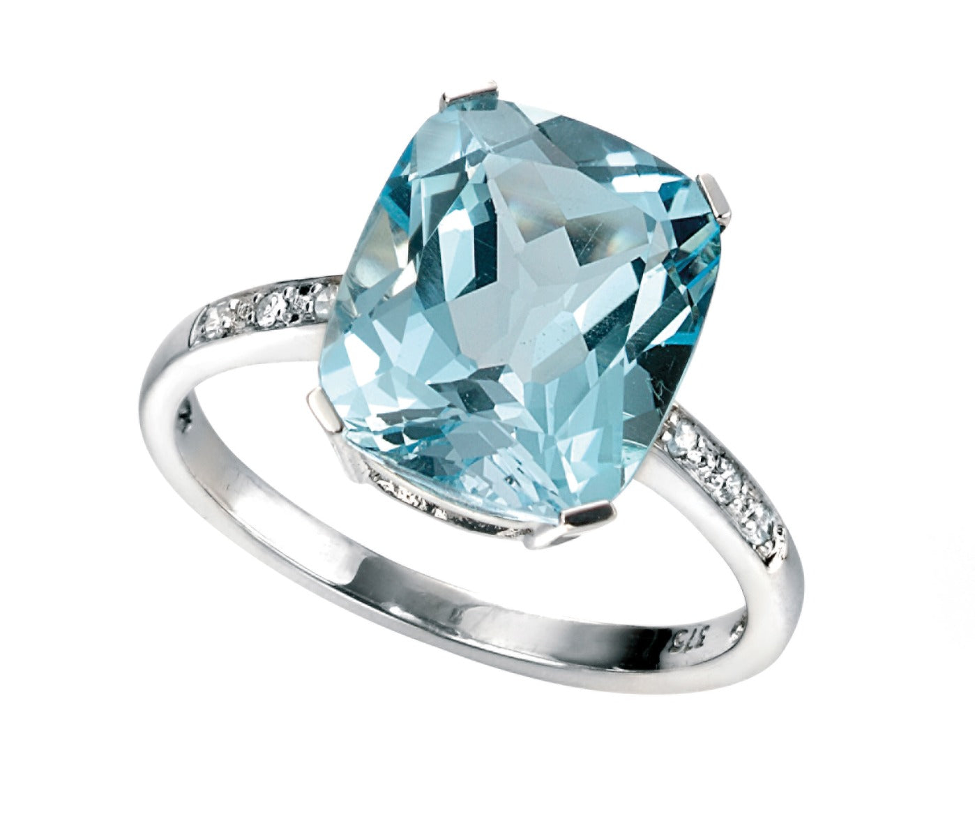 Elements Gold Semi-Precious Statement Ring with Diamond Shoulder