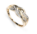 Elements Gold Plaited Ring with Pave Diamonds