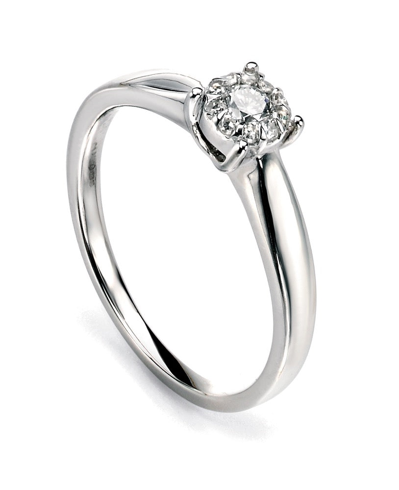 Elements Gold Diamond Cluster Ring