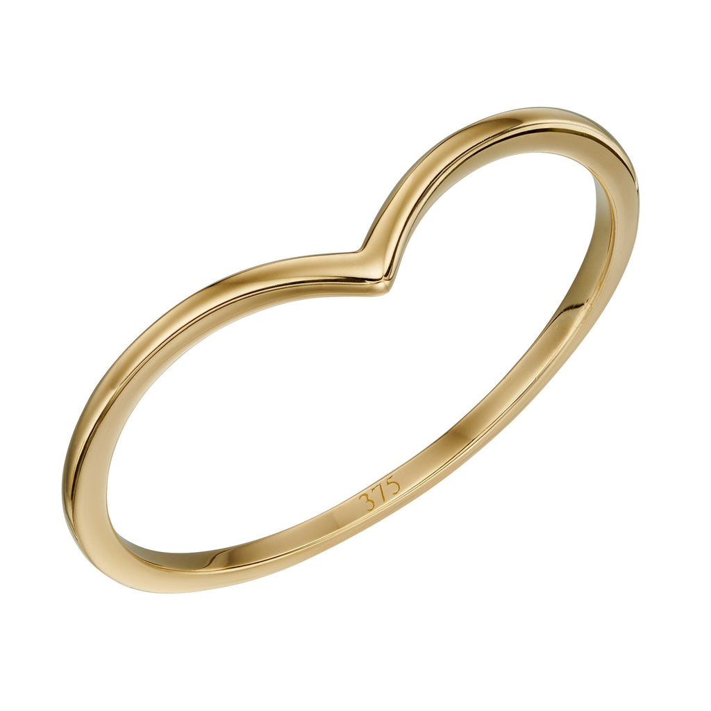 Elements Gold V Shape Band Stacking Ring