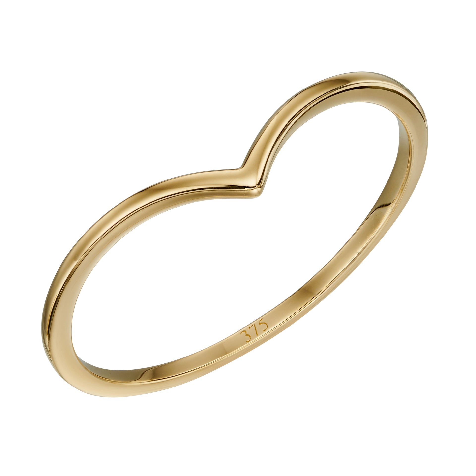 Elements Gold V Shape Band Stacking Ring