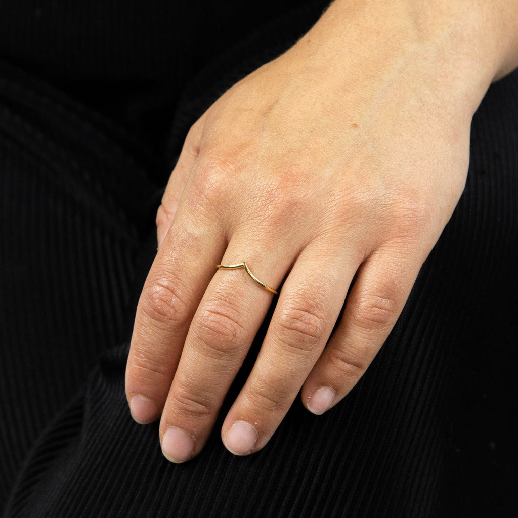 Elements Gold V Shape Band Stacking Ring