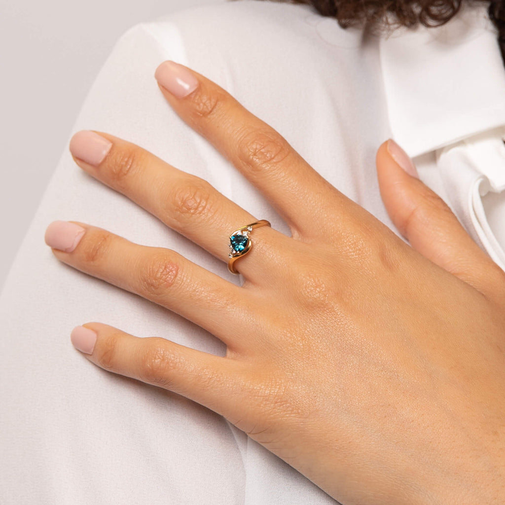 Elements Gold Trillion Semi-Precious Ring