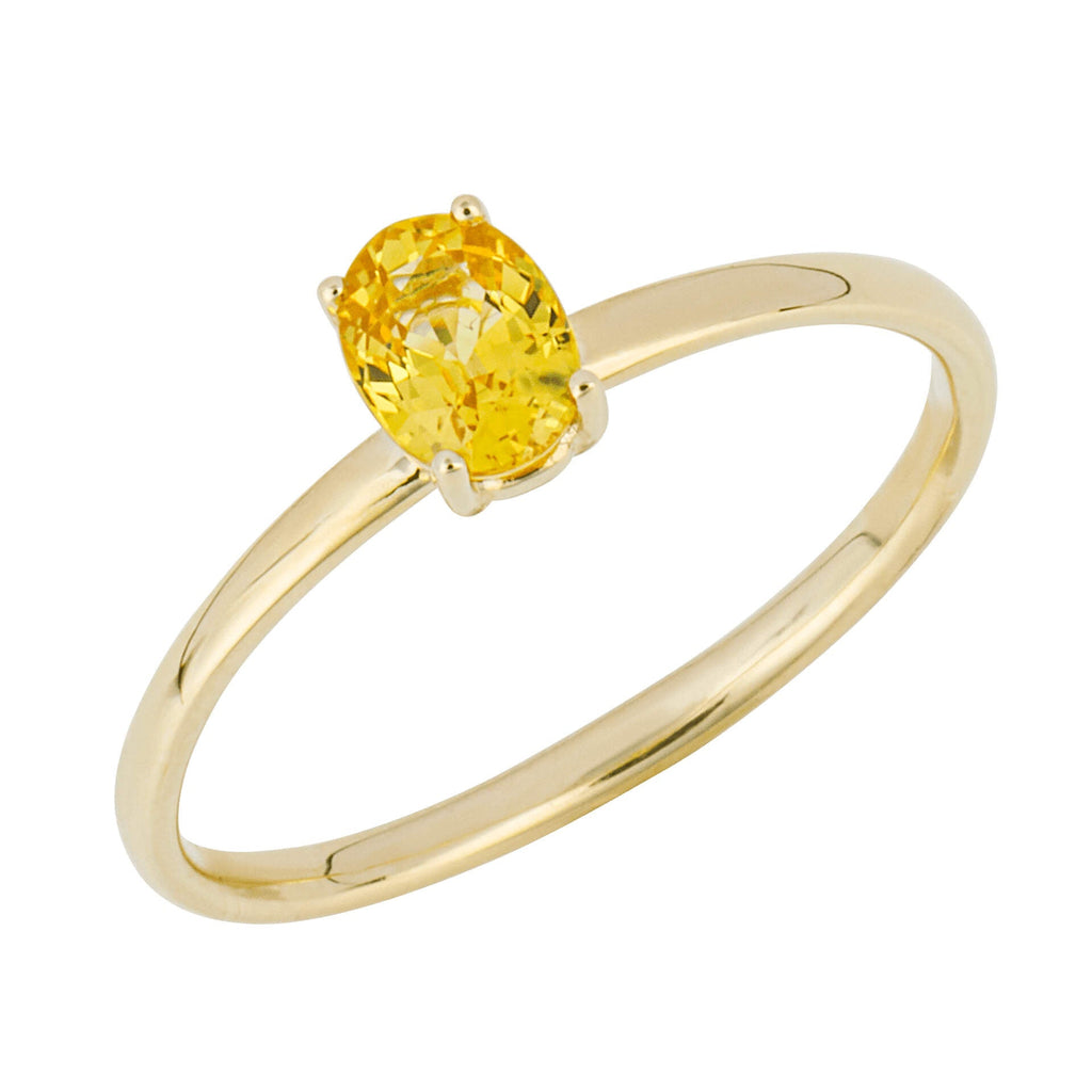 Elements Gold Oval Cut Yellow Sapphire Ring