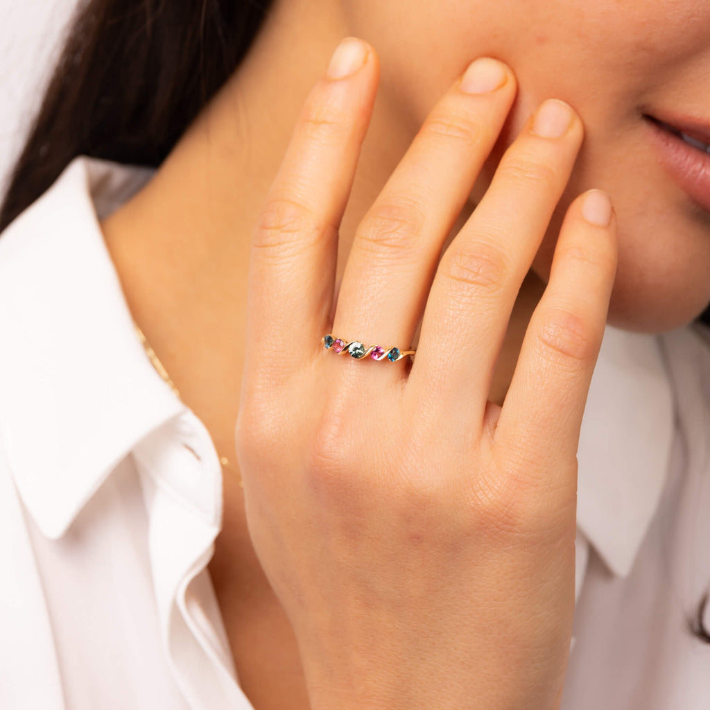 Elements Gold Amalfi Three Colour Twist Ring