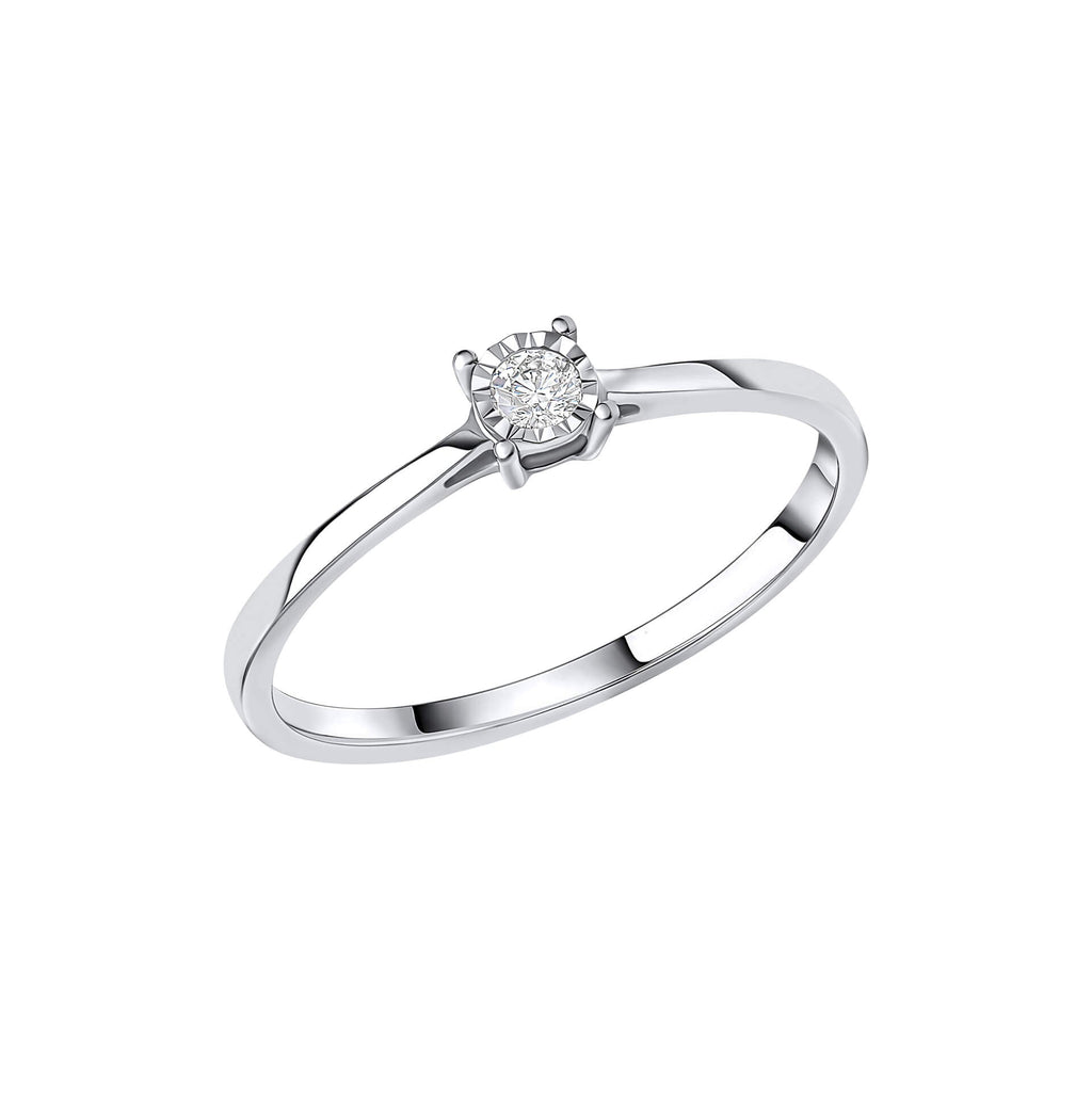 Elements Gold Mini Diamond Solitaire Ring