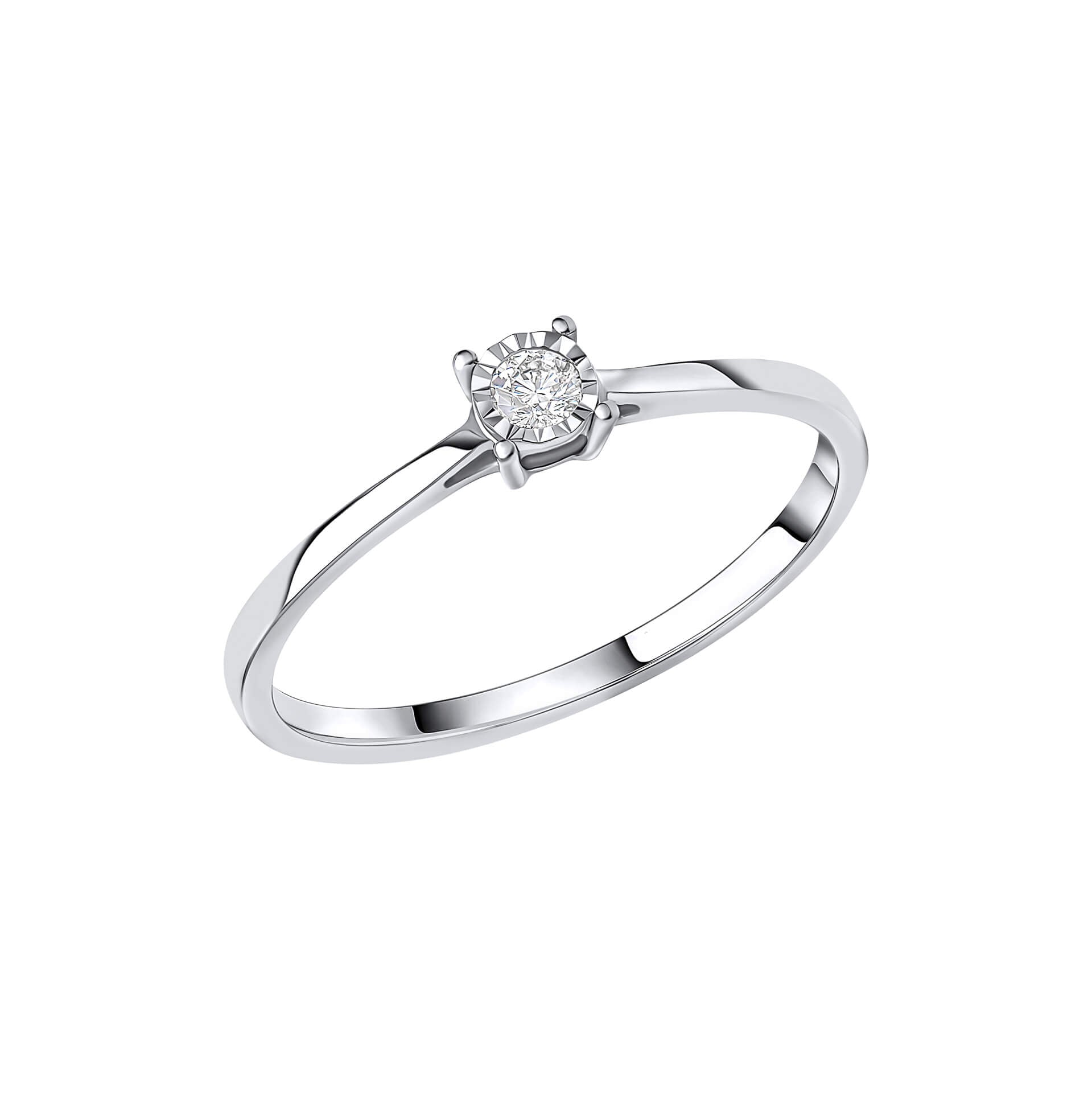 Elements Gold Mini Diamond Solitaire Ring