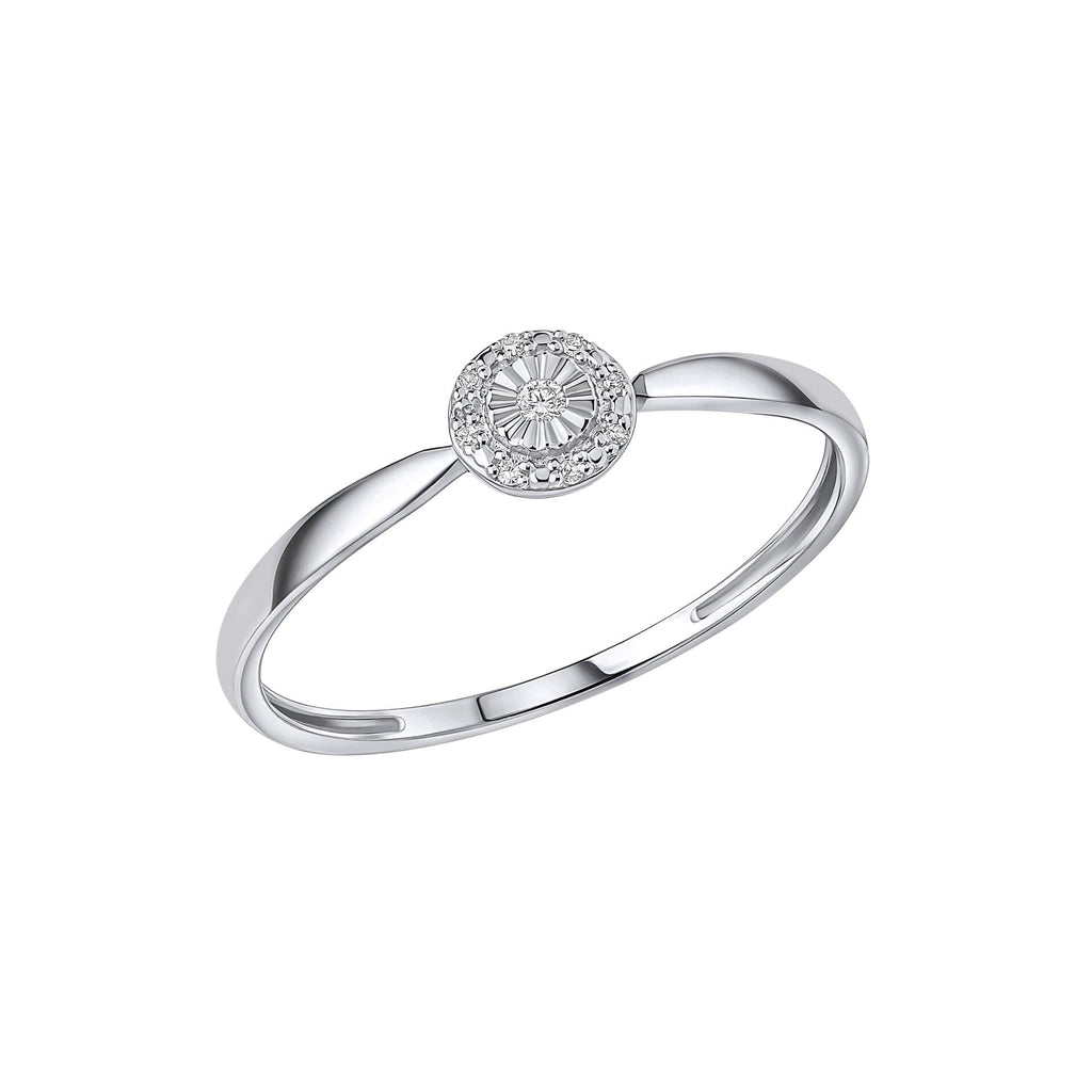 Elements Gold Halo Diamond Ring