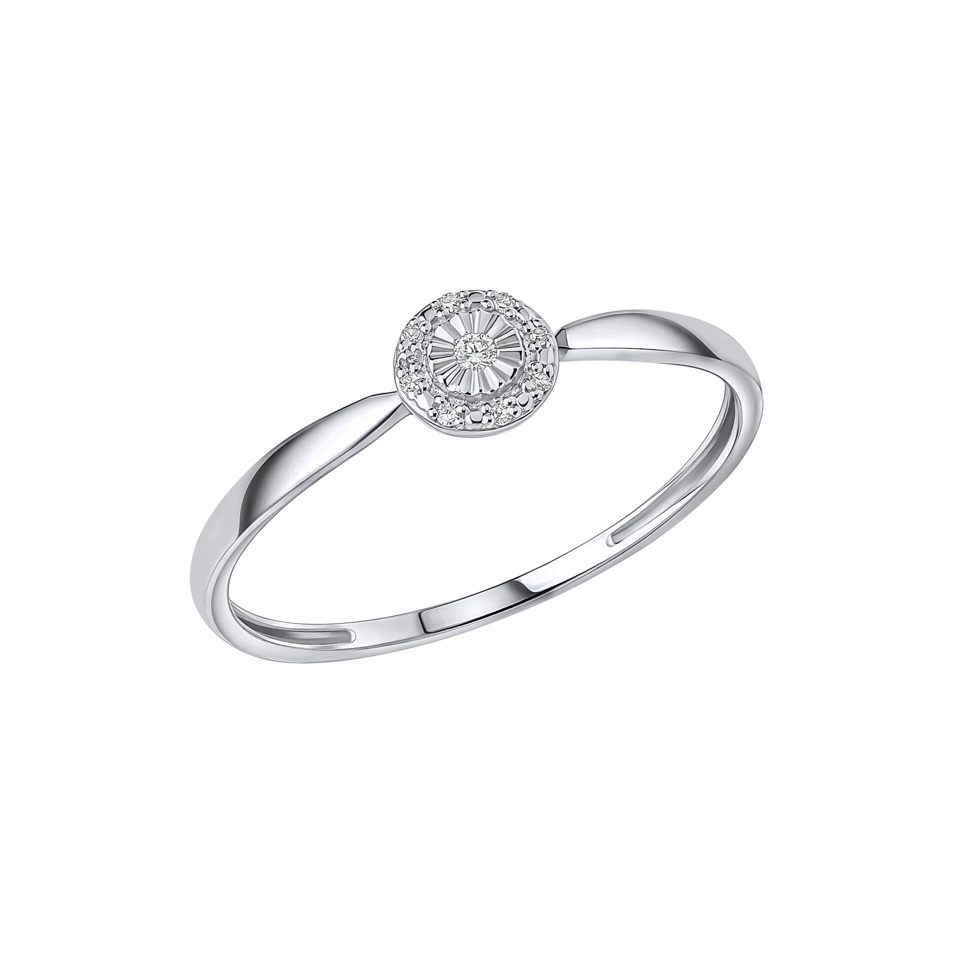 Elements Gold Halo Diamond Ring