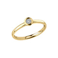 Elements Gold Rounded Bezel Diamond Ring