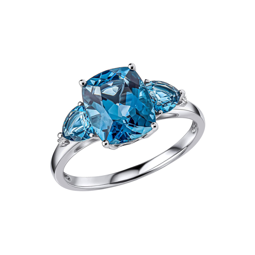 Elements Gold Trilogy Blue Topaz Ring