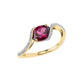 Elements Gold Elegant Twist Garnet Ring