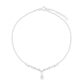 Beginnings Charm Anklet with Clear Cubic Zirconia