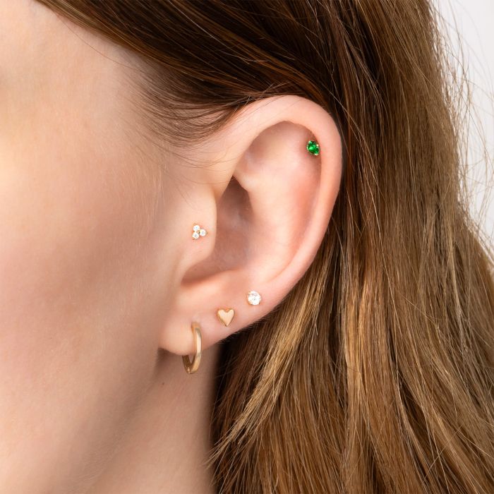 Beginnings Plain Heart Labret Stud Earring