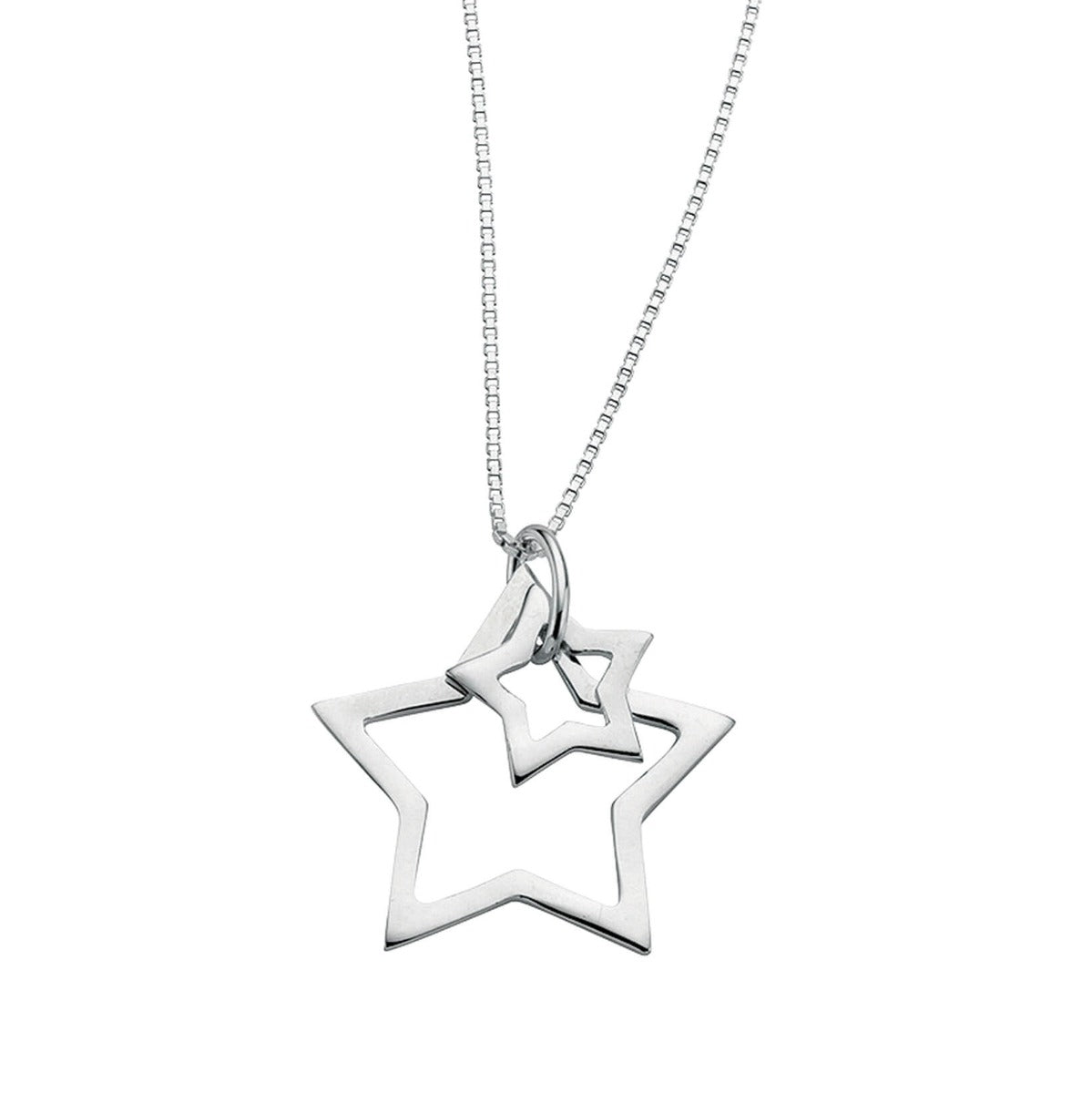 Beginnings Double Star Necklace 40+2cm