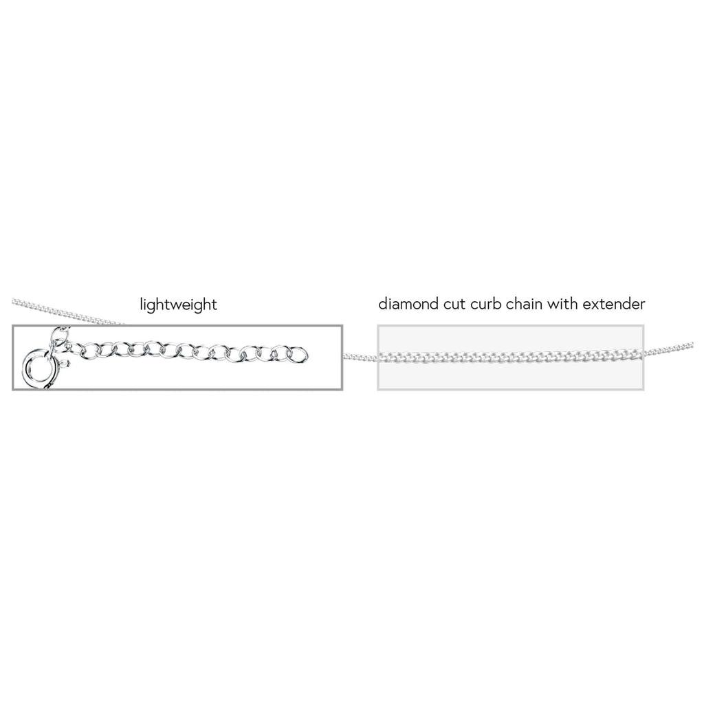 Beginnings Diamond Cut Curb Chain with Extender