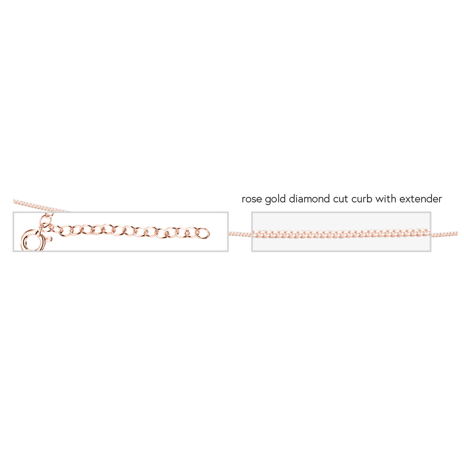Beginnings Diamond Cut Curb Chain with Extender