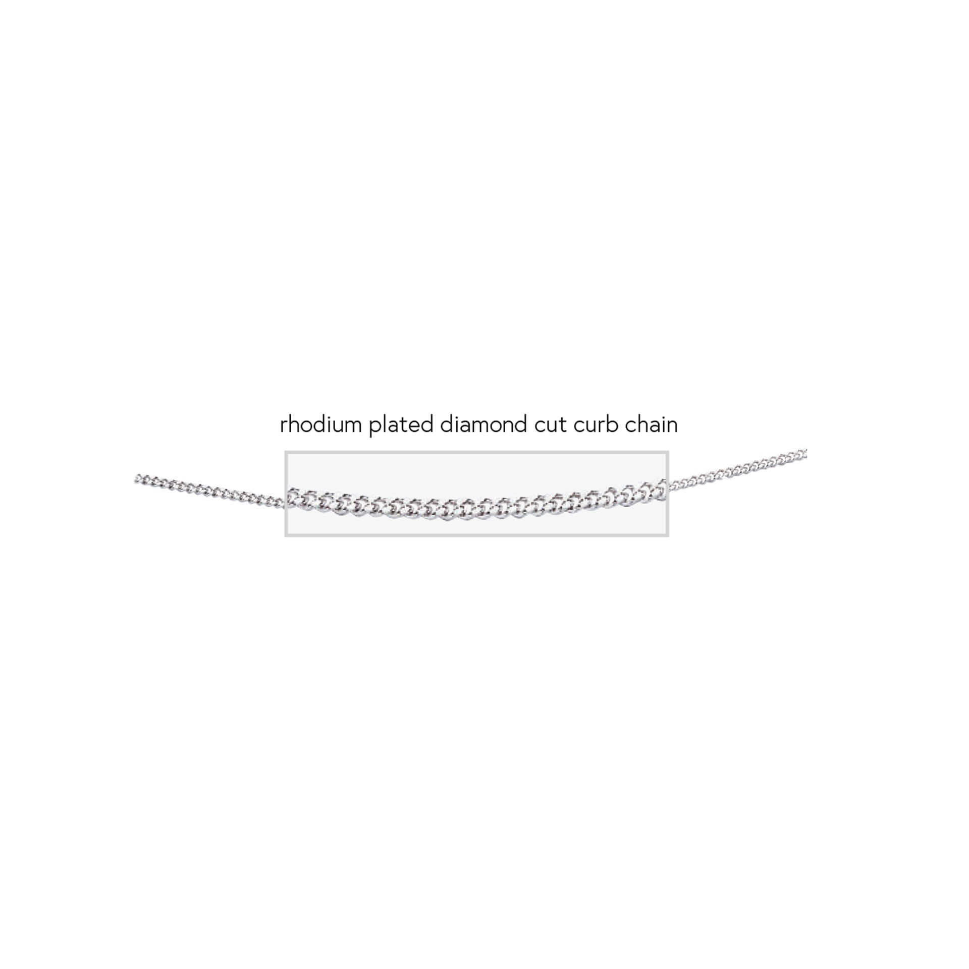 Beginnings Rhodium Plated Diamond Cut Curb Chain 51cm