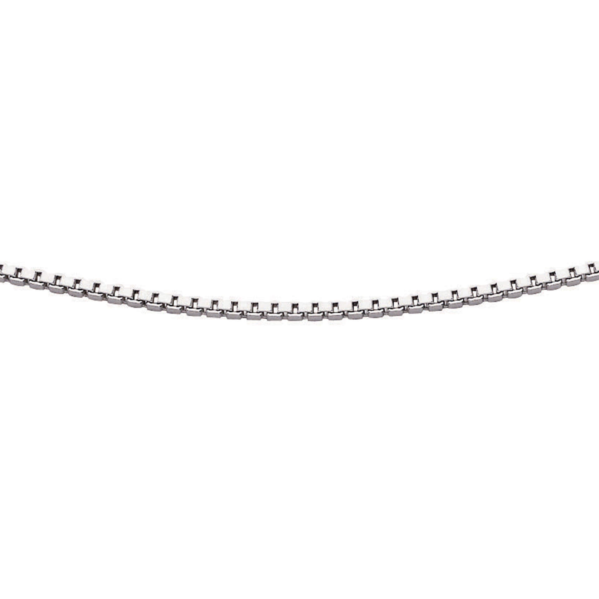 Beginnings Rhodium Plated Box Chain with Extender 46cm-51cm