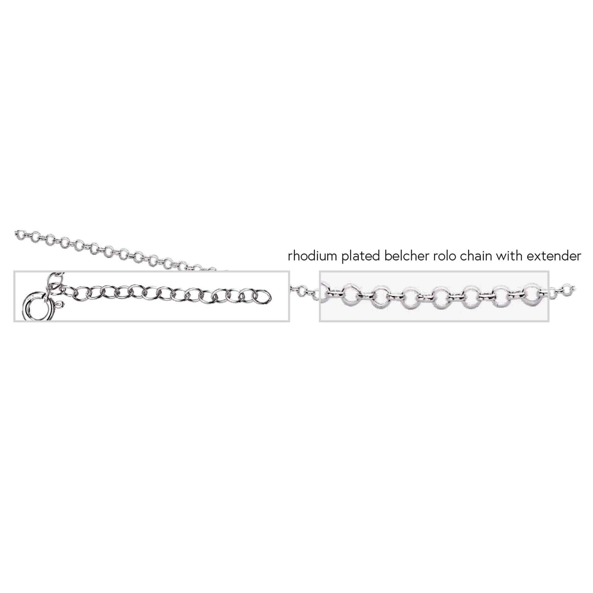 Beginnings Rhodium Plated Belcher Chain with Extender 56cm-61cm