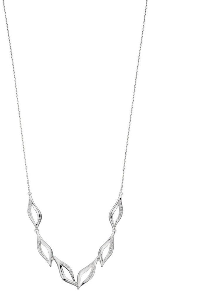 Beginnings Organic Ruffle Statement Cubic Zirconia Necklace