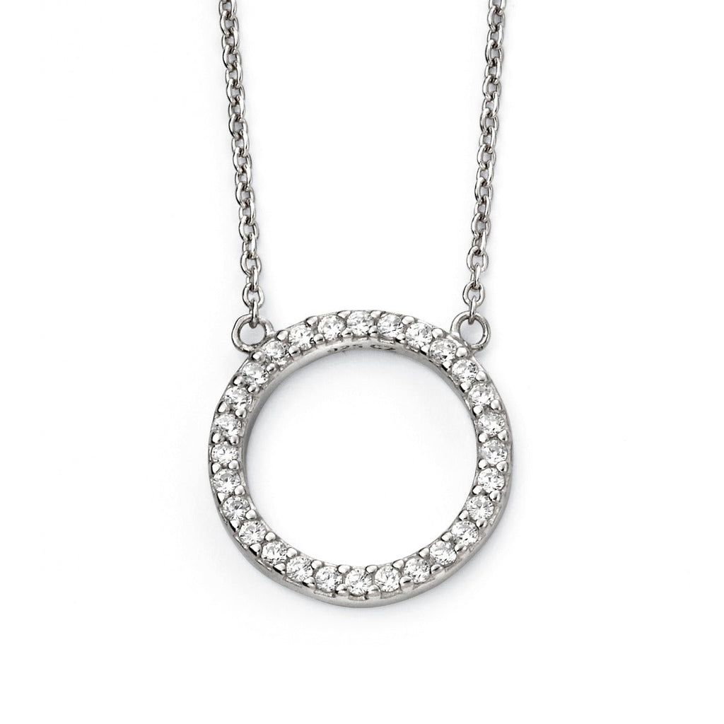 Beginnings Pave Open Circle Necklace with Cubic Zirconia 42+5cm