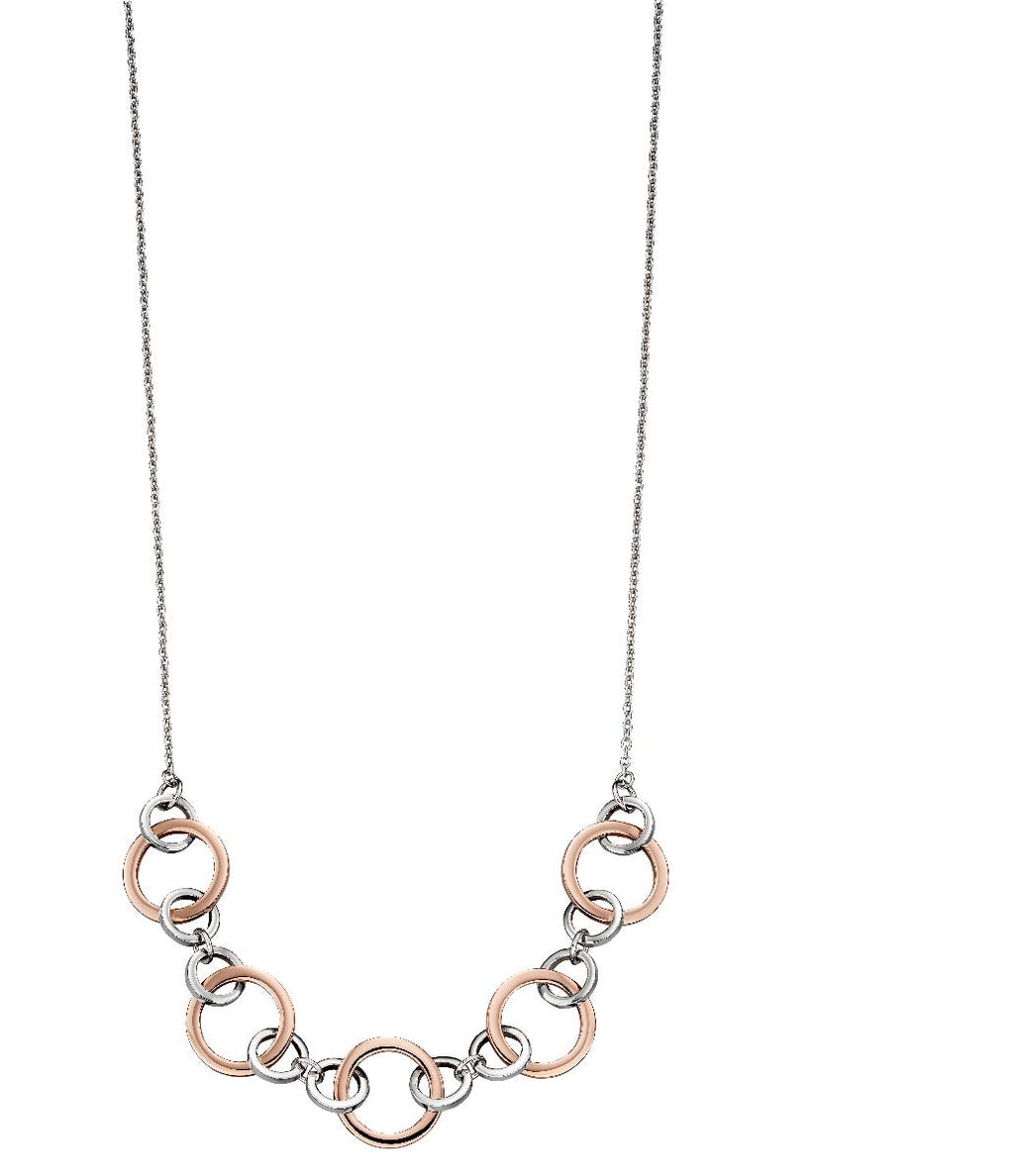 Beginnings Silver and Rose Gold Multi Link Necklace