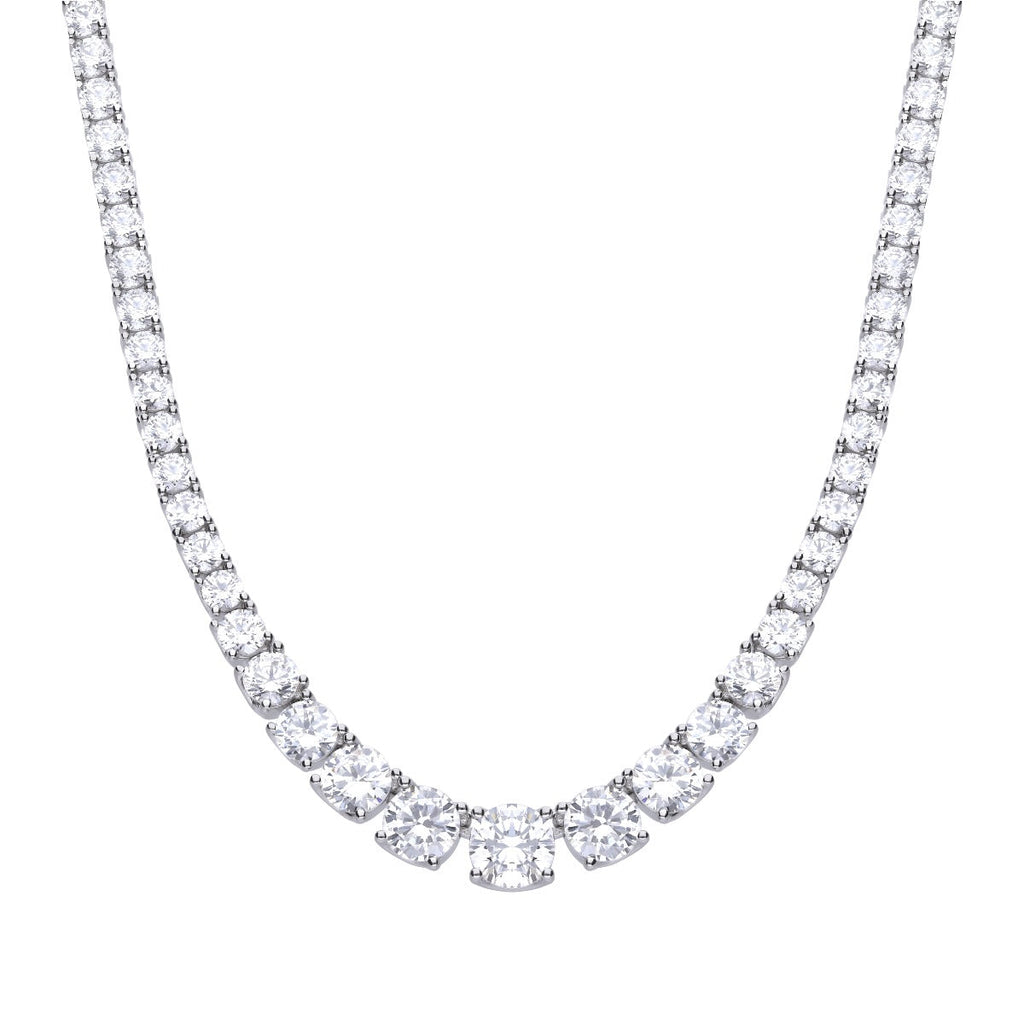 Diamonfire Graduated Zirconia Tennis Necklace
