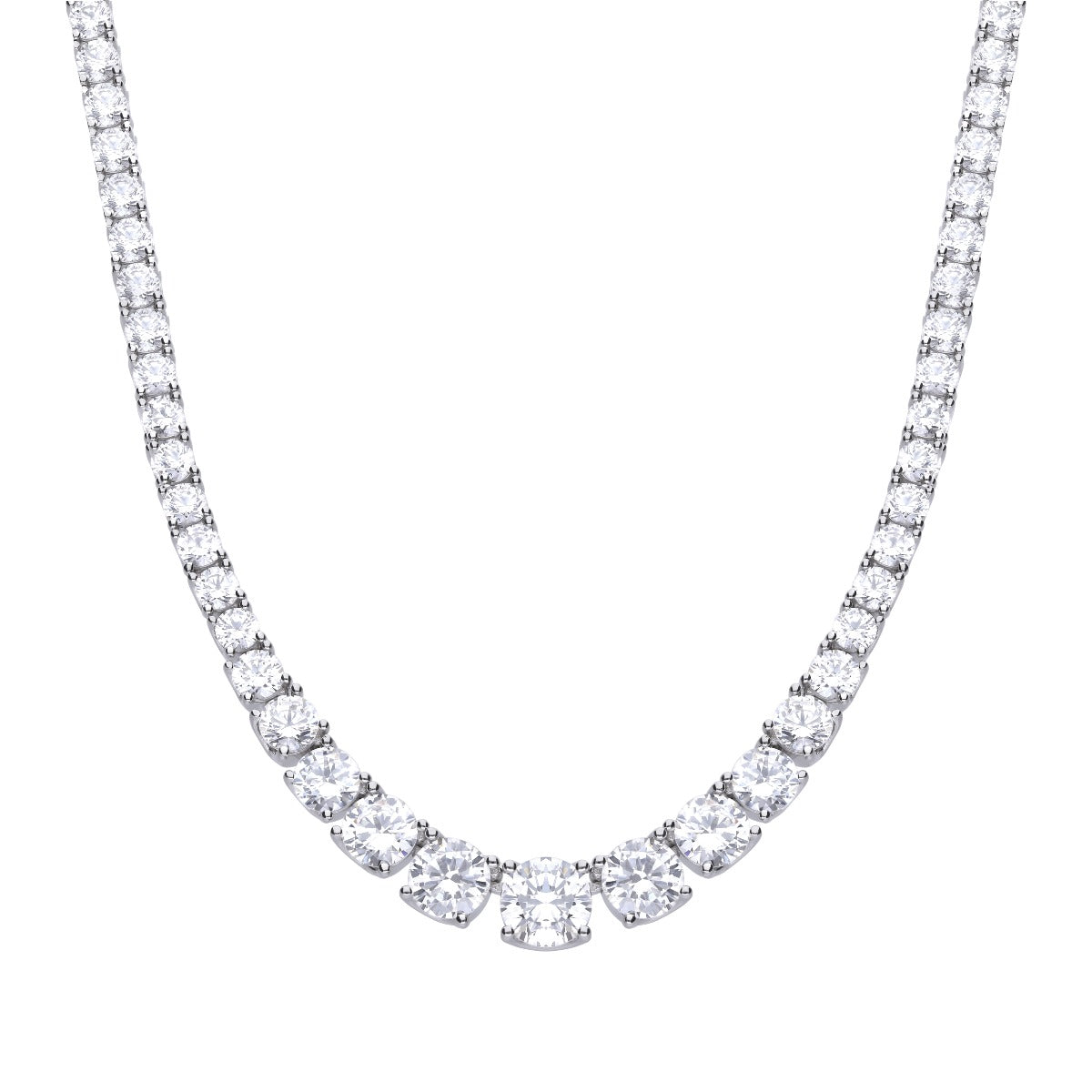 Diamonfire Graduated Zirconia Tennis Necklace