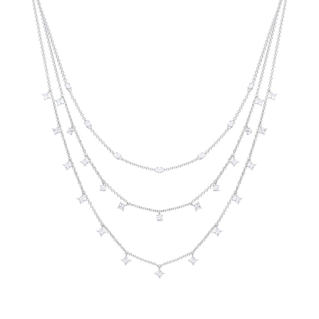 Diamonfire Triple Row Zirconia Necklace