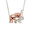 Beginnings Mum and Baby Elephant Necklace with Rose Gold Plated Detail