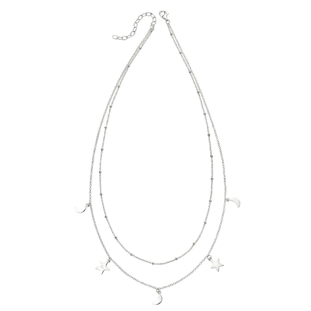 Beginnings Star and Moon Double Row Necklace