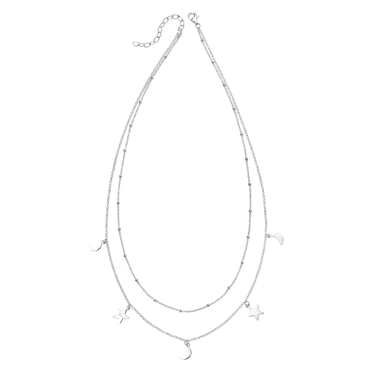 Beginnings Star and Moon Double Row Necklace