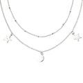 Beginnings Star and Moon Double Row Necklace