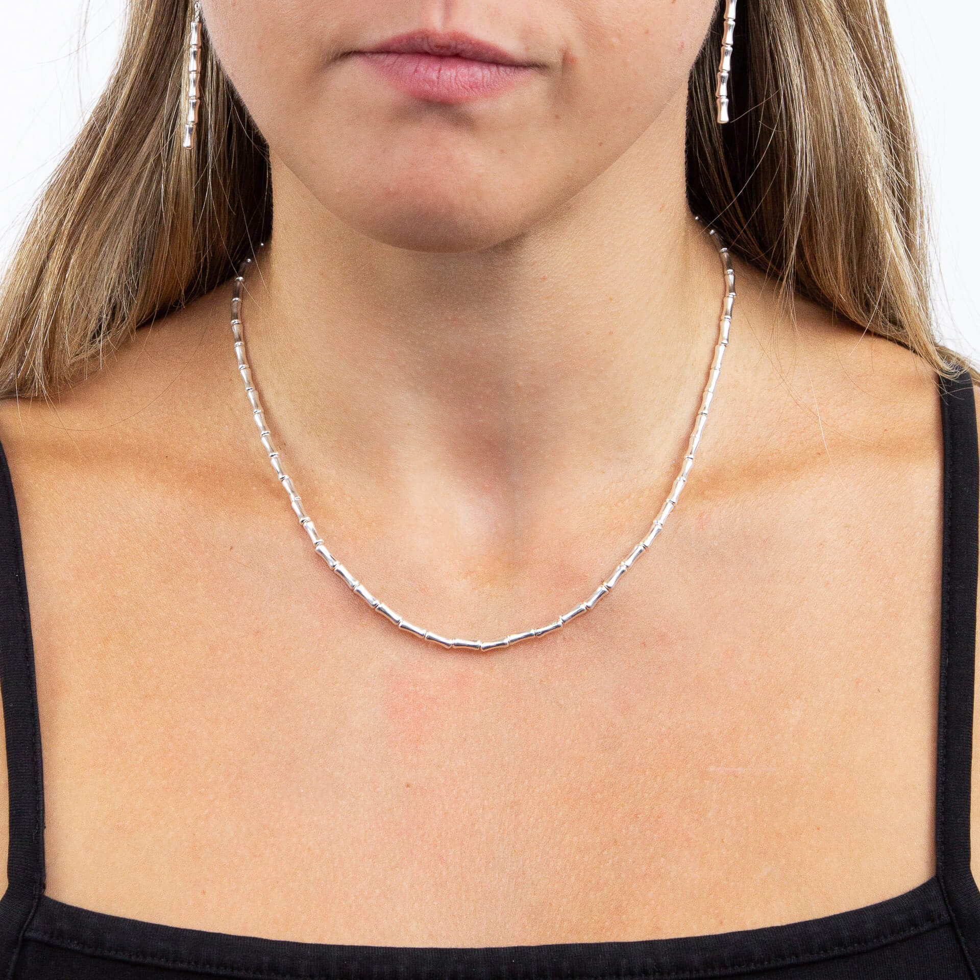 Beginnings Bamboo Silver Necklace