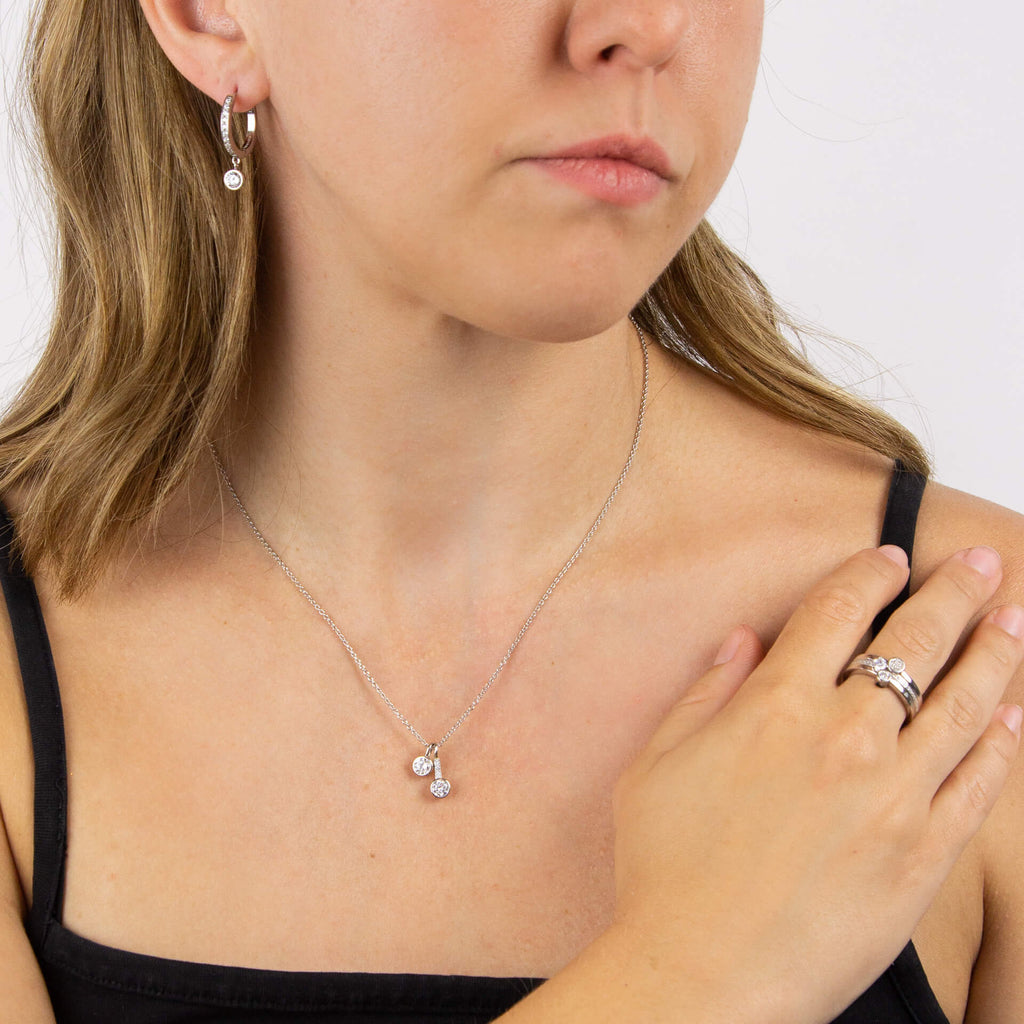 Diamonfire Pave Zirconia Assembled Hoop Earrings