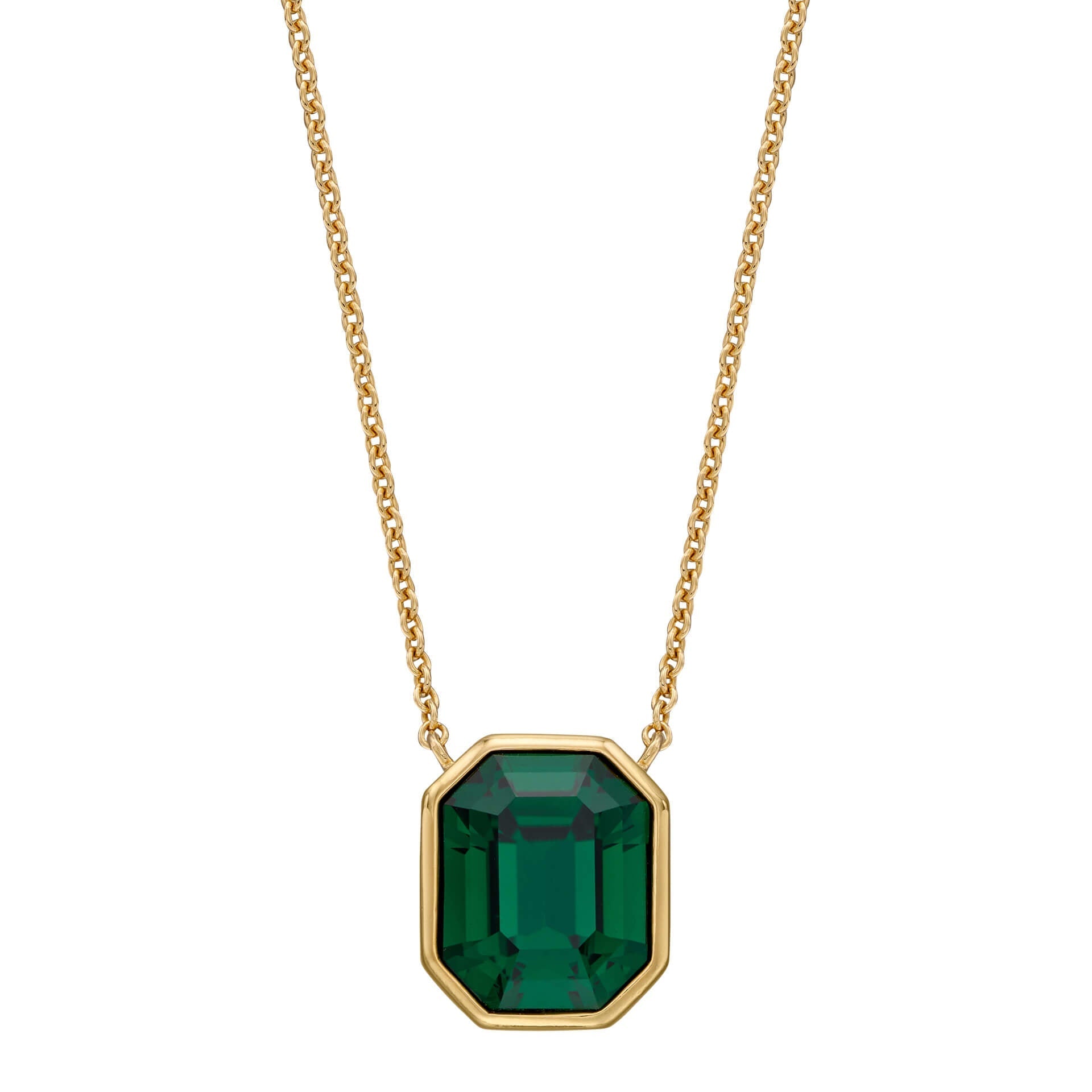 Beginnings Elongated Octagon Crystal Necklace