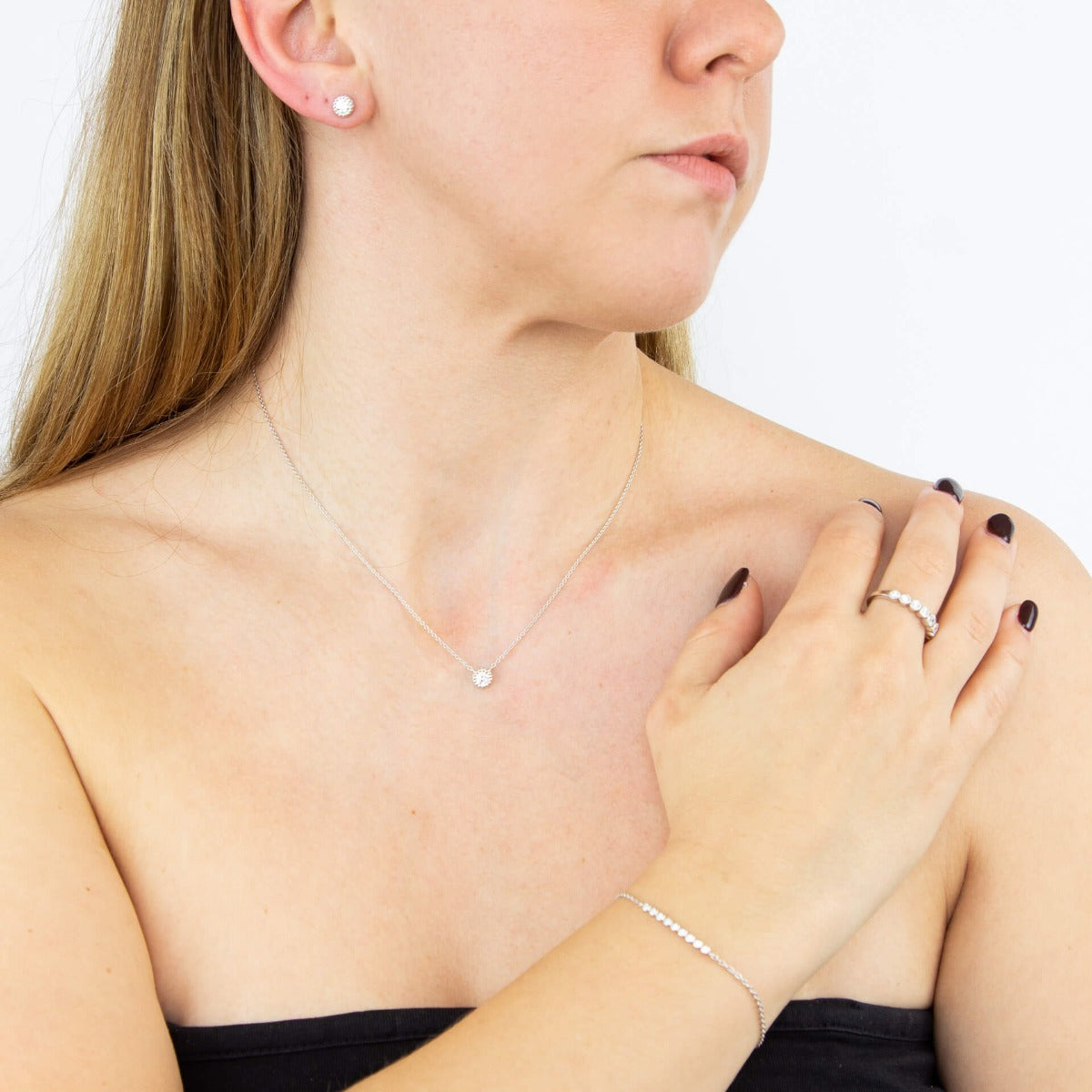 Beginnings Millegrain Edge Cubic Zirconia Necklace