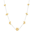 Beginnings Sunflower Station Necklace with Yellow Gold Plating