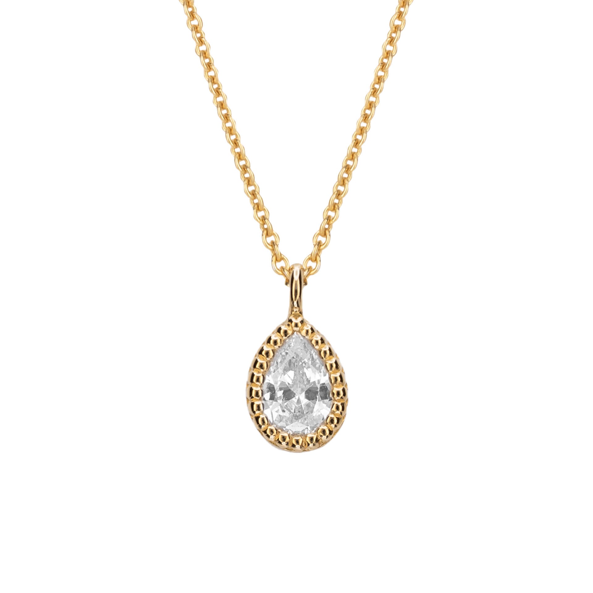 Beginnings Teardrop Necklace with Cubic Zirconia