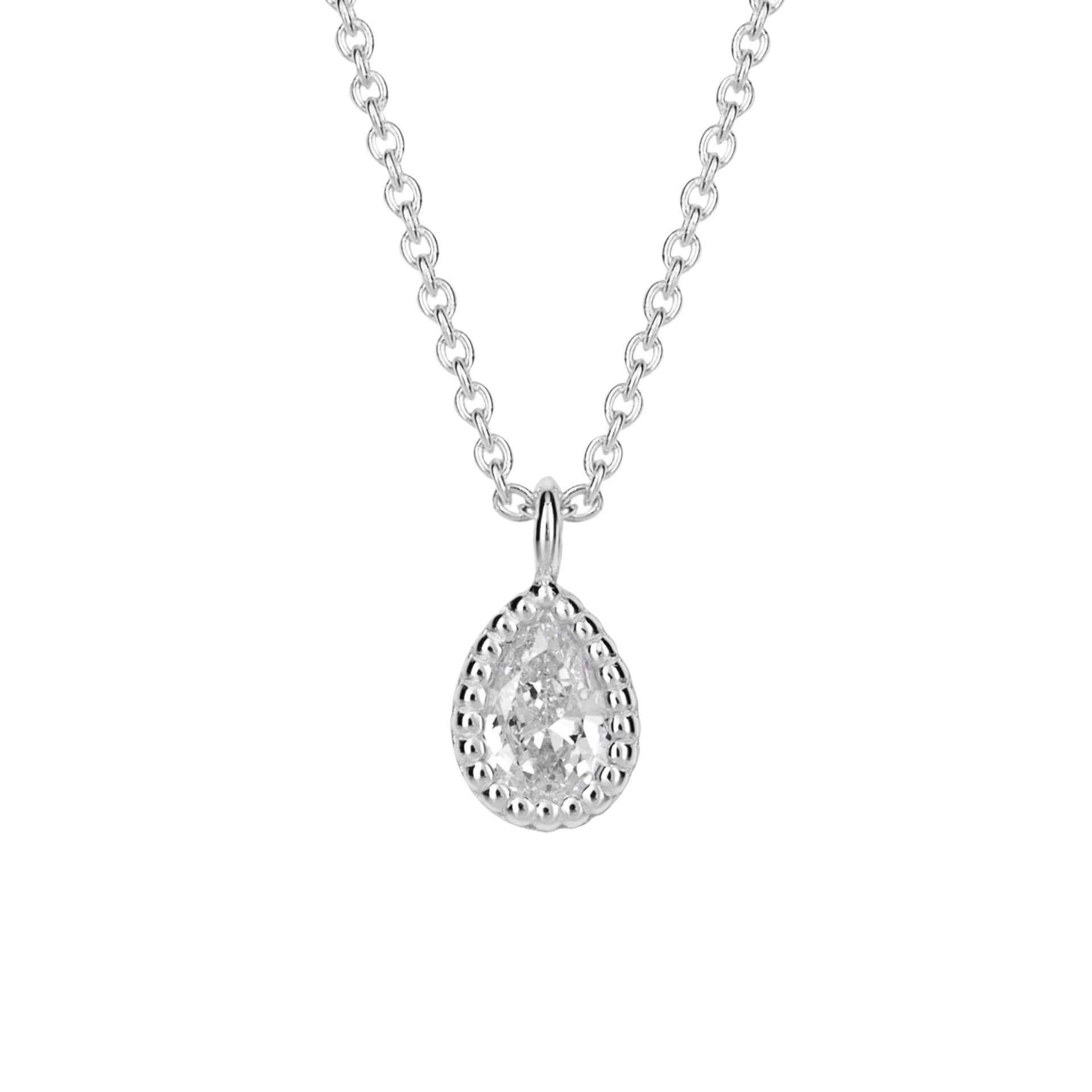 Beginnings Teardrop Necklace with Cubic Zirconia