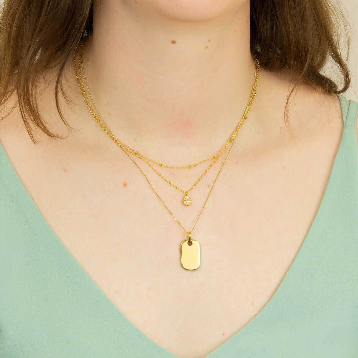 Beginnings Teardrop Necklace with Cubic Zirconia