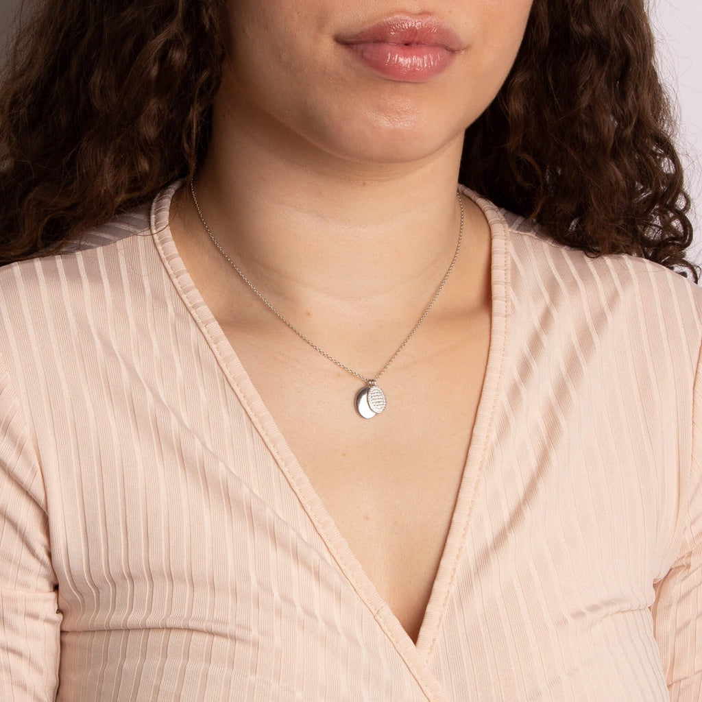 Diamonfire Engravable Plain Tag Necklace with Pave Set Tag