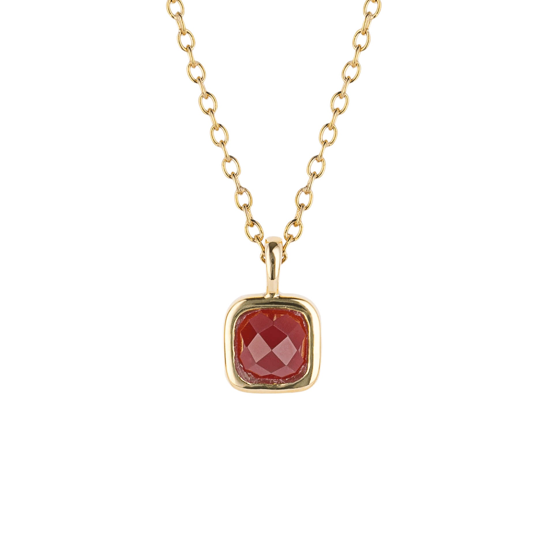 D For Diamond Semi-Precious Birthstone Necklace with Diamond Tag
