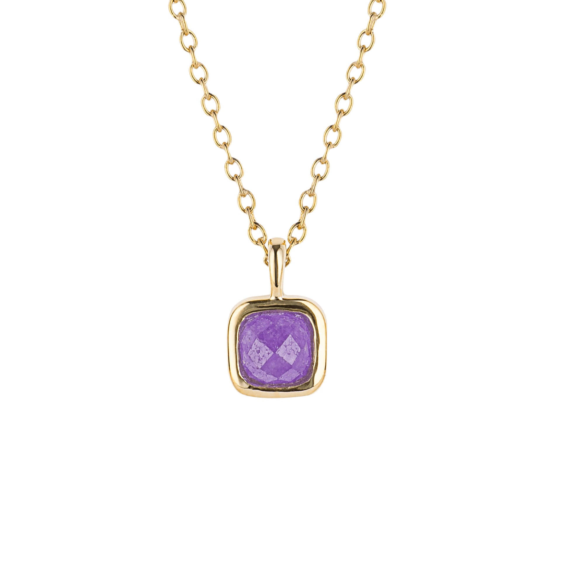 D For Diamond Semi-Precious Birthstone Necklace with Diamond Tag