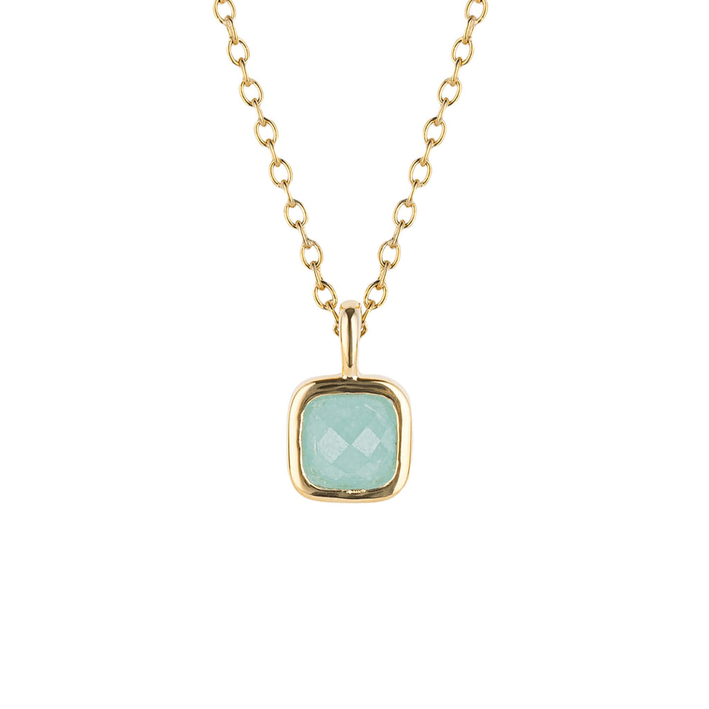 D For Diamond Semi-Precious Birthstone Necklace with Diamond Tag
