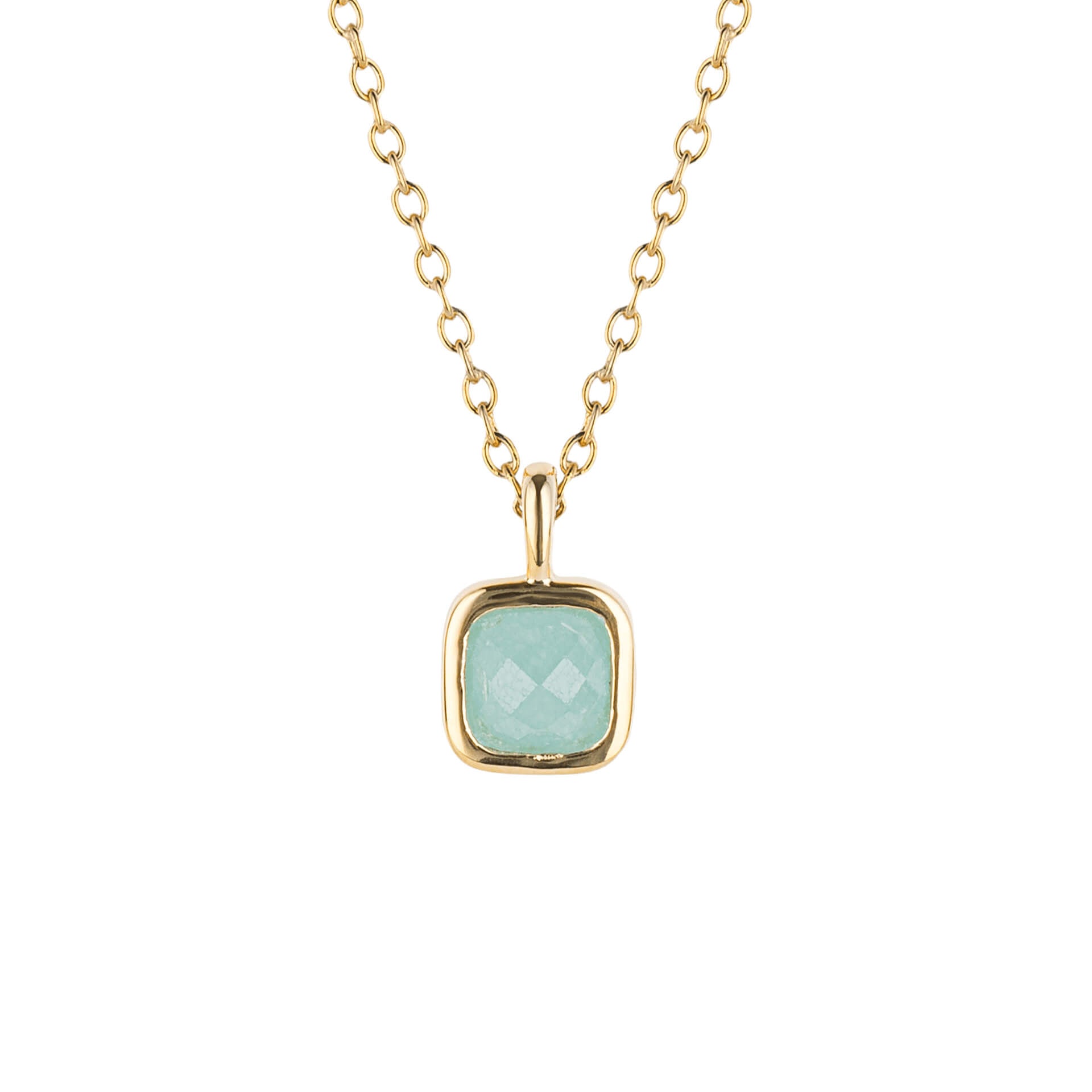 D For Diamond Semi-Precious Birthstone Necklace with Diamond Tag
