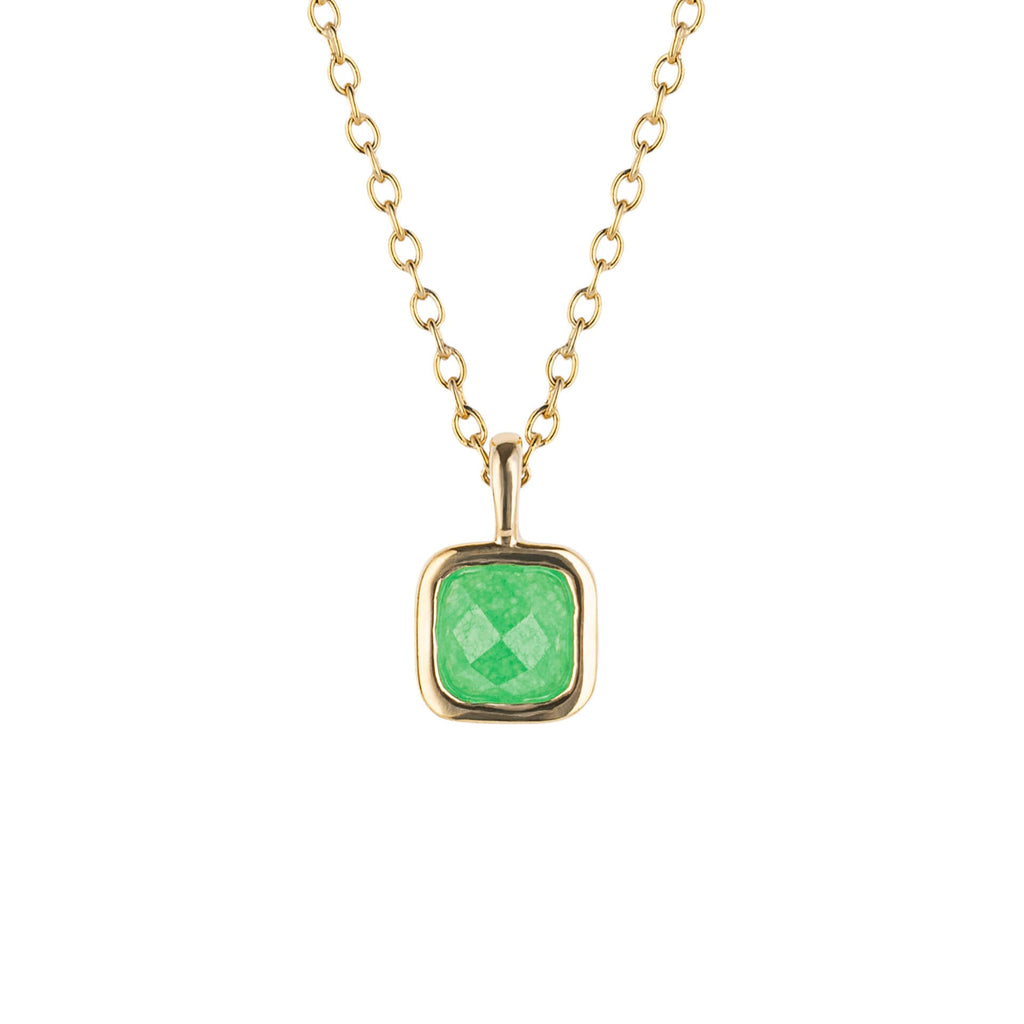 D For Diamond Semi-Precious Birthstone Necklace with Diamond Tag