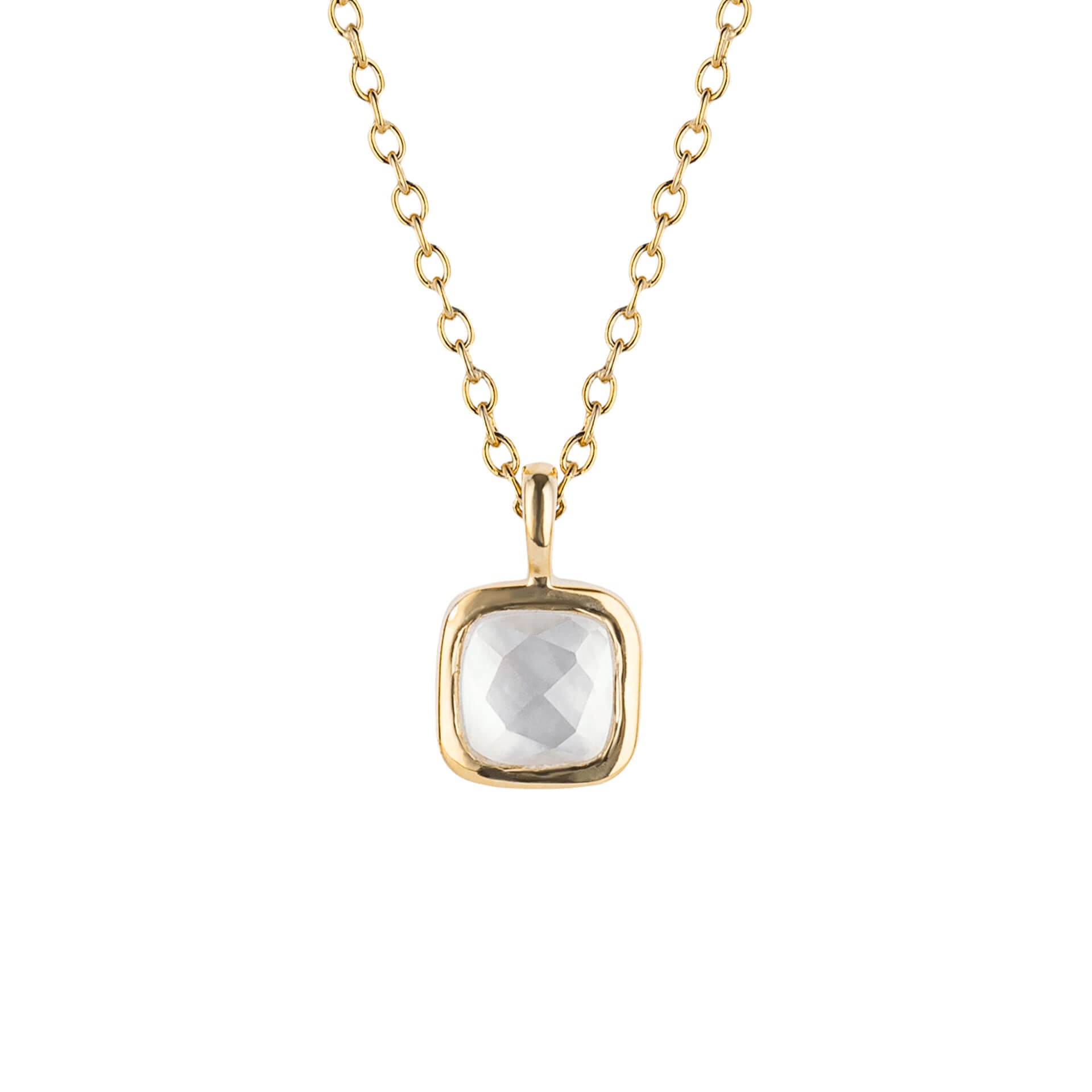 D For Diamond Semi-Precious Birthstone Necklace with Diamond Tag