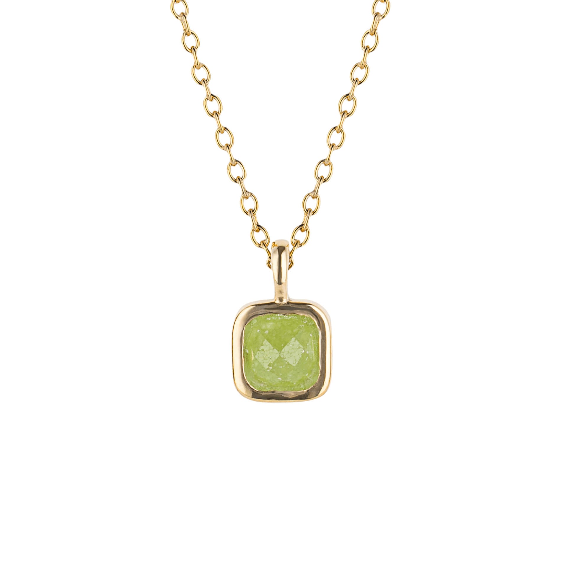 D For Diamond Semi-Precious Birthstone Necklace with Diamond Tag